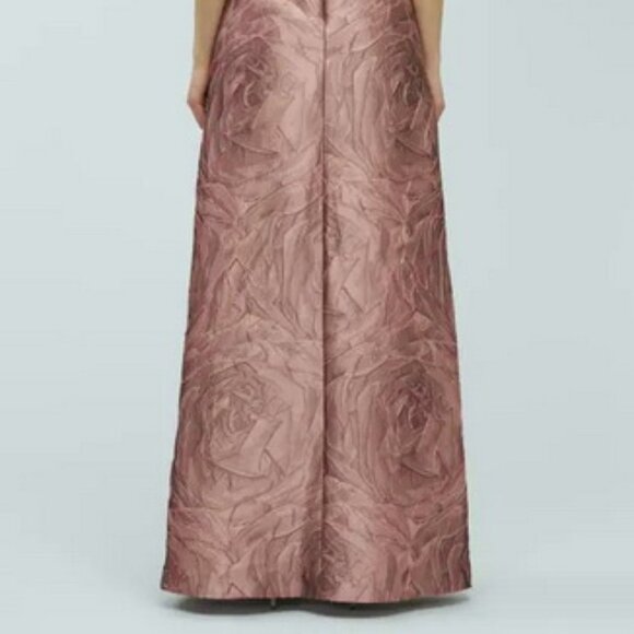 Kay Unger Rose Gold Black Hazel Metallic Sleeveless Maxi Jumpsuit - Picture 5 of 5